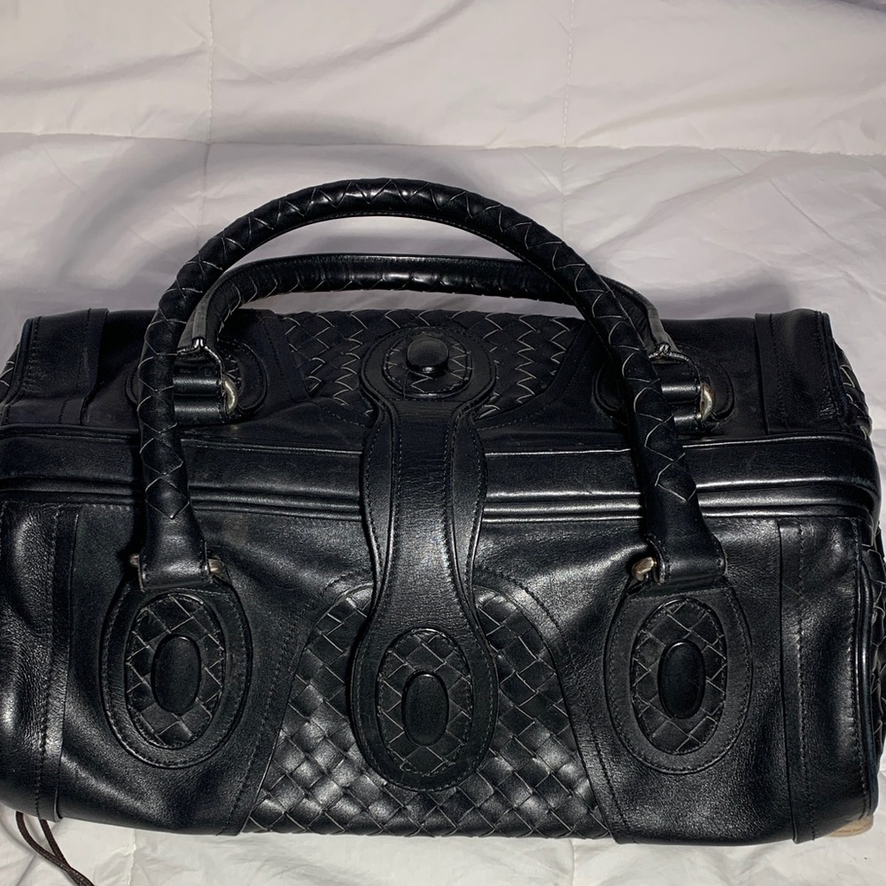 Bottega Veneta Woven Leather Satchel - Classic Black Doctor Bag - Picture 5 of 16